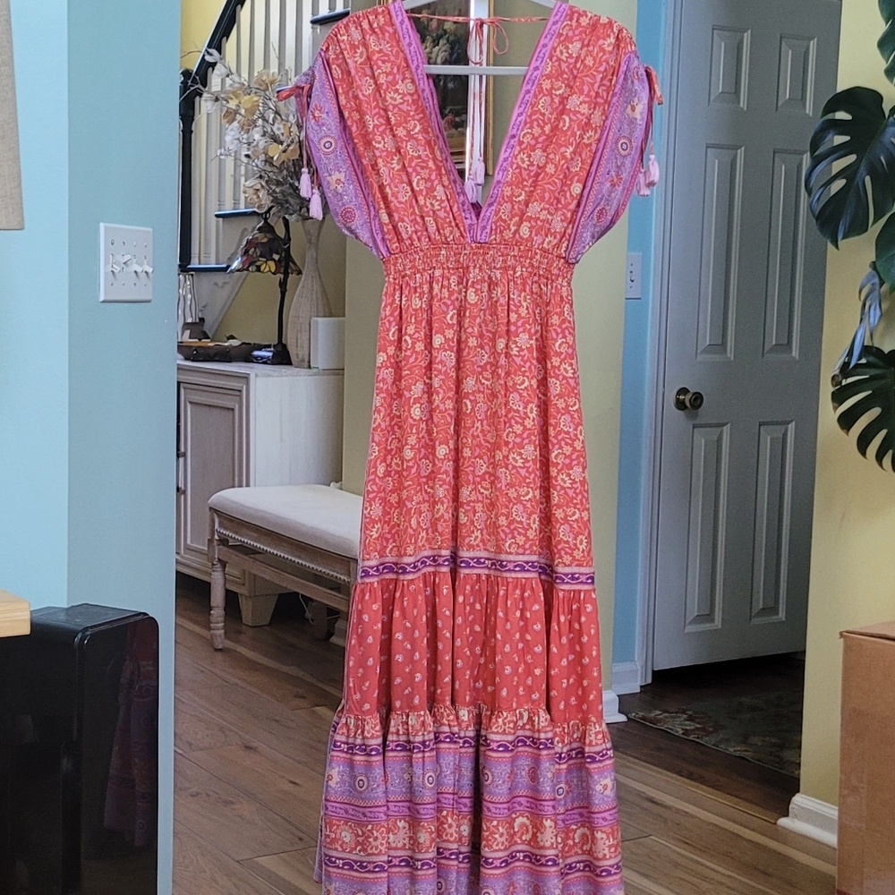 SPELL Sunshine Bandit Gown in Cayenne Size XS - Picture 8 of 16